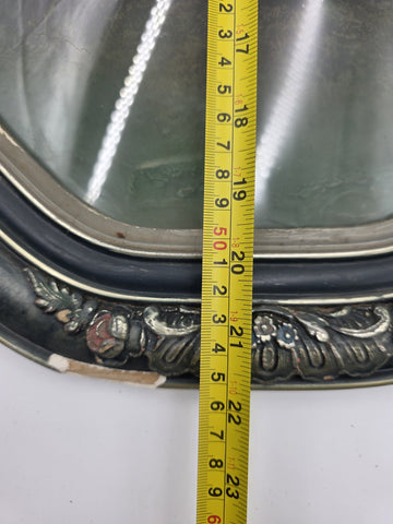 Rare Antique Victorian Convex Bubble Glass Lady Portrait in Gilt Oval Frame