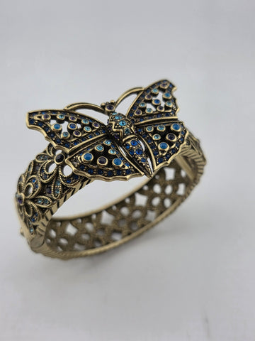 Vintage Heidi Daus Butterfly Garden Crystal Set, Cuff Bracelet, Ring & Earrings