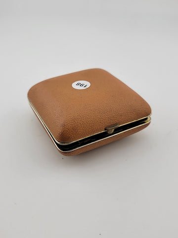 Vtg 1960's Phinney-Walker Desk Alarm Clock Brown Case White Face Wind-up. Works.