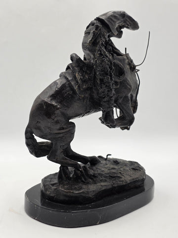 Frederic Remington The Rattlesnake Bronze Sculpture Cowboy Horse Western 12"