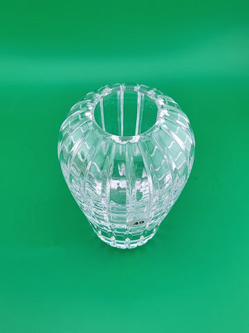 Vintage Atlantis TRIO Lead Crystal Bud Vase Hand Blown Vertical Cuts 4.5"