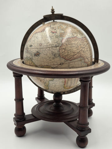 VTG Old World Zodiac Astrology Wooden Desktop 11” Globe w/ Stand -Made in Italy