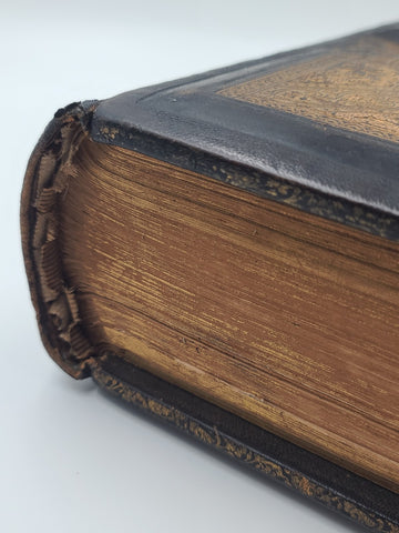 Rare Antique 1870's Illustrated Family Holy Bible W 1400 Engravings &Handwriting