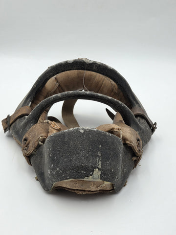 Rare Antique C 1920's Cast Iron & Leather Baseball Catcher Umpire Face Mask