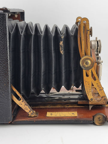 Antique F.H. Sanderson Wooden Hand Camera. Bausch & Lomb Black Bellows. Untested