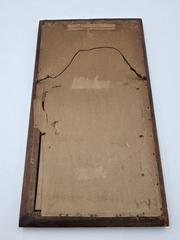 Antique 19th C American Empire Reverse Painted Glass Mahogany Divided Mirror