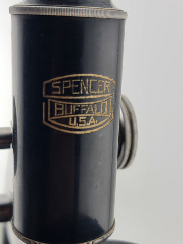 Large Vintage/Antique Spencer Buffalo USA Microscope W/Case & Multiple Parts