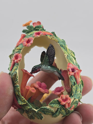 Franklin Mint House Of Faberge Humming Bird Egg Jewels in The Garden - W Box
