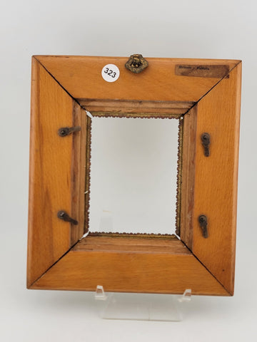 Antique Highly Ornate Brass Picture Frame 4 In X 3 In Marked Henner Fabiola.