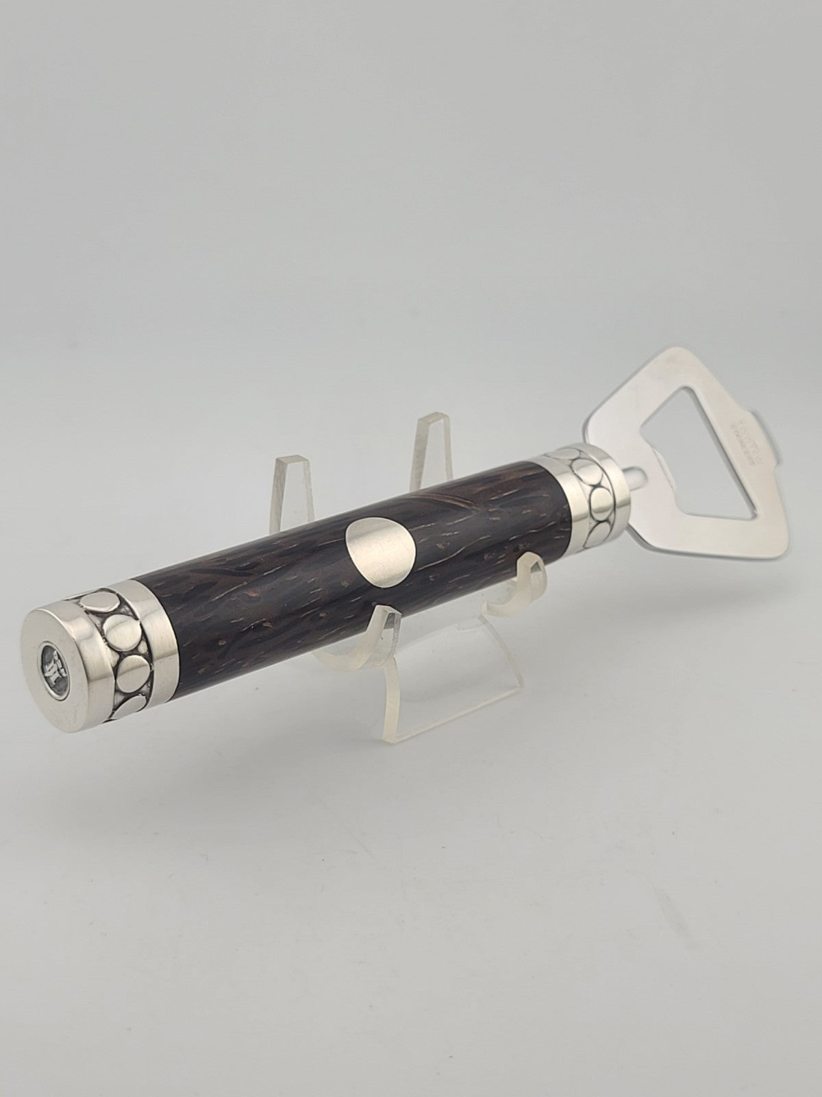 Rare Vintage Collectible John Hardy Sterling Silver Bottle Opener Wood Handle