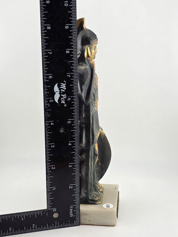 Vintage Greek Athena Statue Cast Bronze on Marble Base. Goddess of Wisdom & War