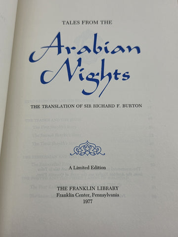 Franklin Library Arabian Nights Burton 1977 Leather Bound Illustrated Book. New.