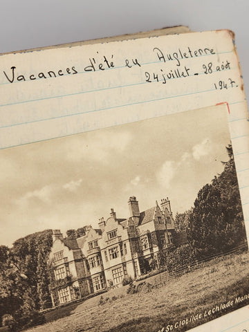 Rare OOAK Handwritten 1947 European Travel Memoir W Photos  Post WWII Era French