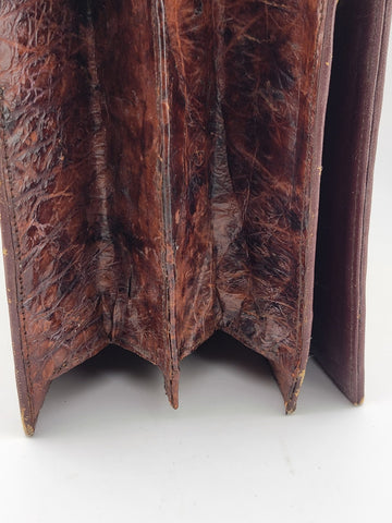 Antique Fabulous Caramel 1940's-50's Genuine Hornback Alligator Purse.