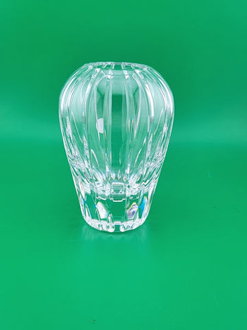 Vintage Atlantis TRIO Lead Crystal Bud Vase Hand Blown Vertical Cuts 4.5"