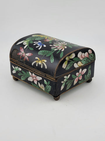 Rare Antique Chinese Cloisonne Enamel Inlaid Small Trinket, Jewelry Box.