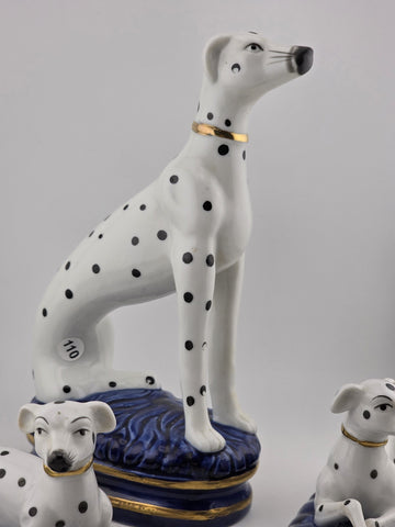 Set Of 3 Vintage Fitz and Floyd Staffordshire Style Dalmatian Dog Figurines