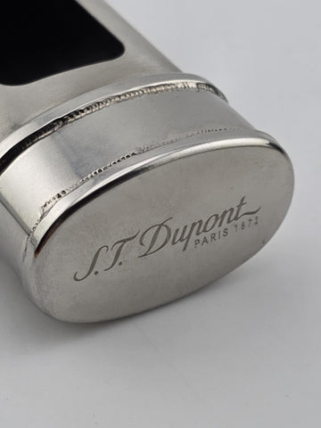 Rare Vintage S.T. Dupont Paris Pocket Cigar Ashtray Guilloche Silver Plate w Box