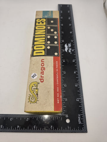 Vintage Dragon Double Six Dominoes by Halsam set No. 622 - 28 pieces - EXCELLENT