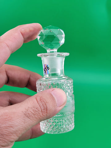 Antique Set Of 2 Cut Glass Perfume Bottle W Stoppers. Made In Czechoslovakia