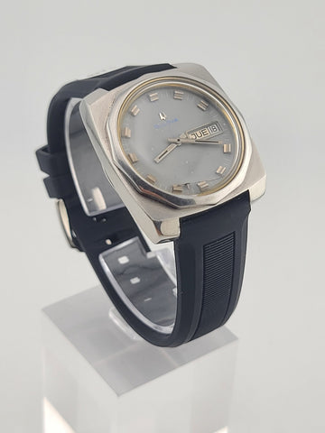 VINTAGE BULOVA 23 JEWELS AUTOMATIC PATINA GRAY DIAL 351503 SWISS MEN'S WORKING.