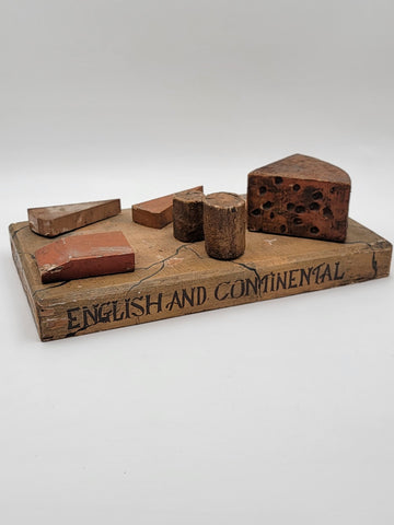 Antique 19th C One Of A Kind English & Continental Wooden Cheese Display Board.