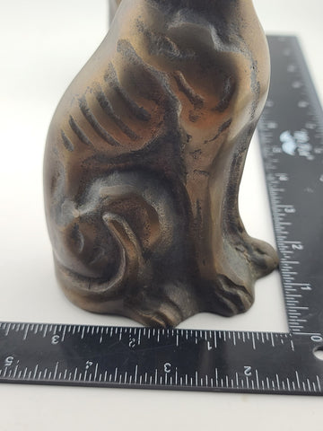 Vintage Pair MAITLAND SMITH Sitting Whippet Greyhound Dog Bronze Metal Bookends.