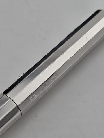 Rare OMAS 502 Sterling Silver 925 Faceted Ballpoint Pen Box & Papers Italy. 48g.