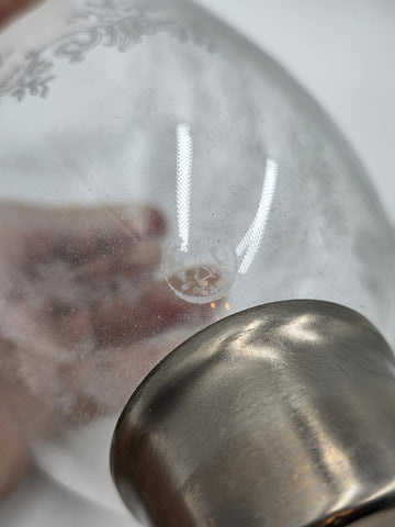 Rare Antique Beautiful Baccarat France Dolphin Form Candlestick Signed. 24 Inch.