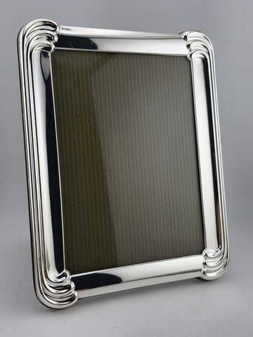 New Vintage 5x7 Dioni Italy Picture Frame Silver Plate Wood Frame 1970’s 80’s.