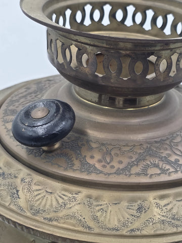 Rare Antique Russian Brass Samovar Tea Urn Embossed Figural Tula Style c.1890