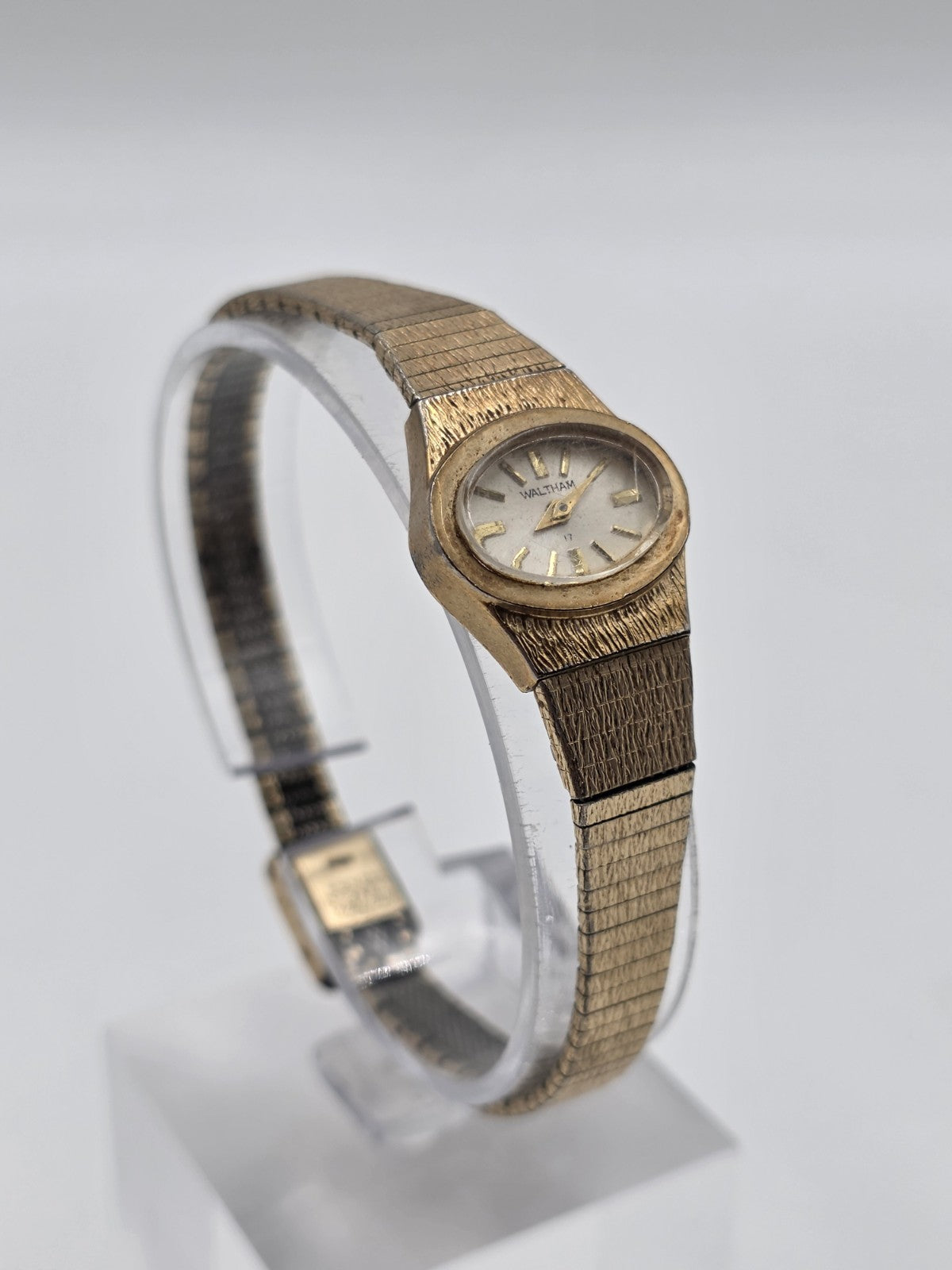 Vintage Waltham 17 Jewel Ladies Mechanical Watch Miraflex RGP Bracelet USA Works