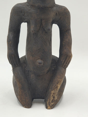 Rare 1930's African Luba Fertility Tribal Figure Handcarved Congo Art Sculpture