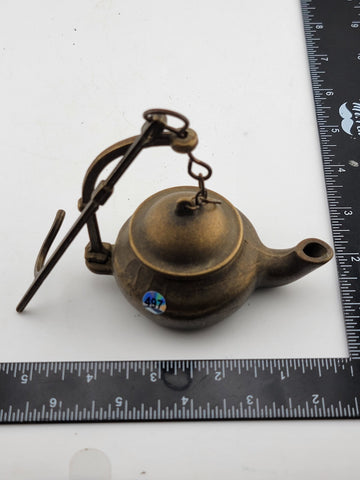 Rare 19th Century Antique European Brass Hanging Oil Lamp- Ships Lamp. Complete.