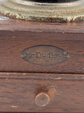 Vintage MR. DUDLEY INTERNATIONAL Wood & Metal Hand Coffee Grinder  Box Style