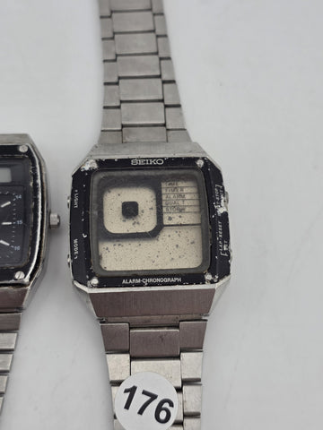 Vtg Seiko Lot Of 5 Collector World Timer Titanium Alarm Chronograph Watches Read