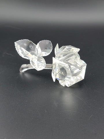 Beautiful Vintage Swarovski Crystal Rose Figurine Retired Design Marked.