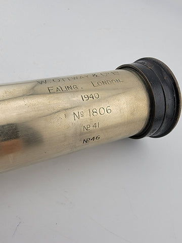 Original 1940 WW2 Maritime W Ottway &Co Ltd Ealing London single-draw telescope.