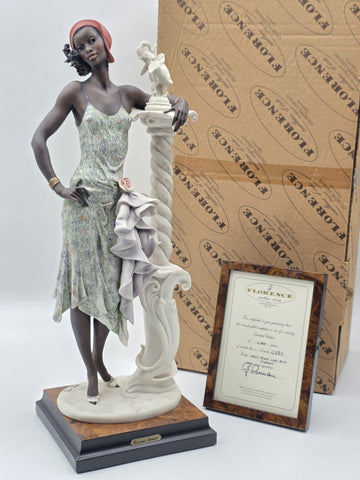 Giuseppe Armani Black Lady w Elephant 194/C Hand Signed LE 4393/5000 W COA & Box