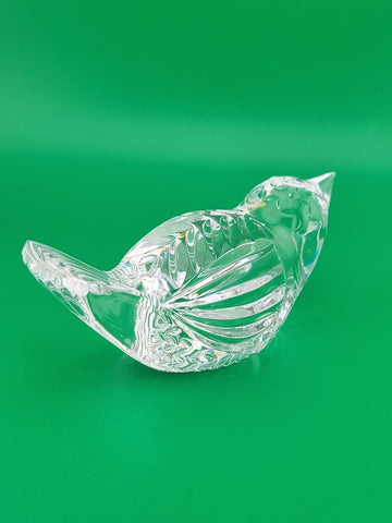 Vintage Waterford Crystal Bird Wren Sparrow Figurine Paperweight Made in Ireland