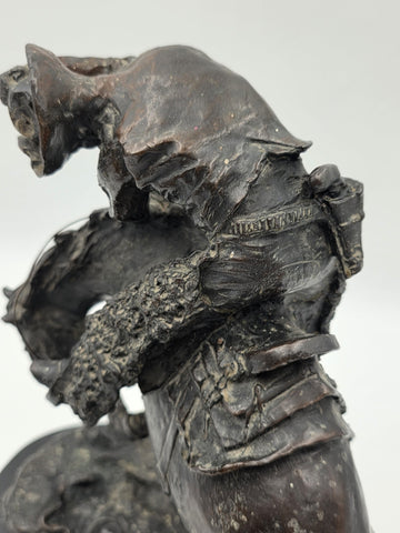 Frederic Remington The Rattlesnake Bronze Sculpture Cowboy Horse Western 12"