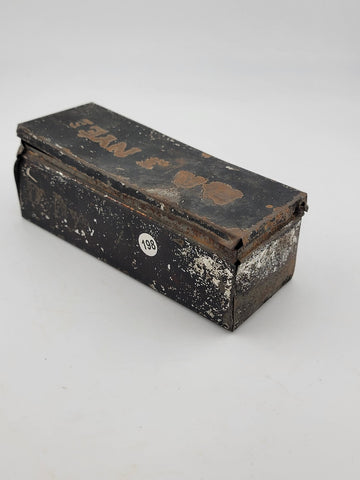 Antique Rare Find Rectangular Tin Box With Lid Date 1829 Belonging To Jhon Nye