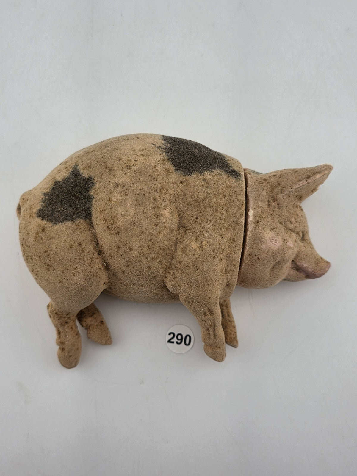 Antique C1890 Pink German Paper Mache Folk Art Composition Pig Candy Container