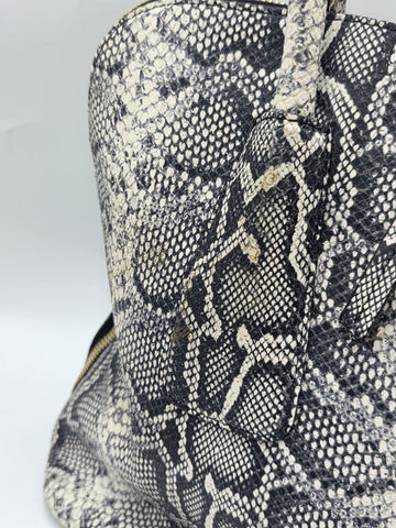 Vtg Escada Genuine Python Skin Leather Satchel Bag Italy Gold Hardware EE Logo