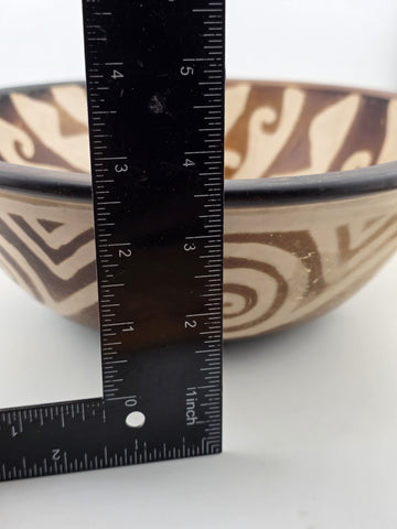 Rare Vintage Jose Sosa 2002 Chulucanas Peruvian Clay Pottery Bowl 10" Signed