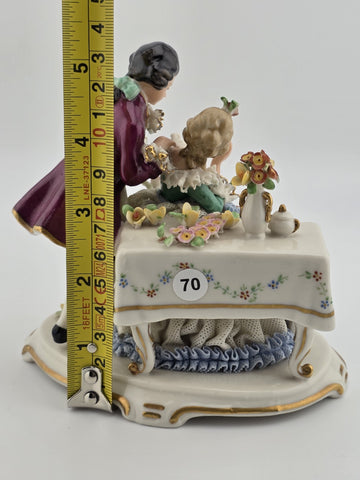 Rare Antique Frankenthal Porcelain Lace Courting Couple Figurine Germany c1900
