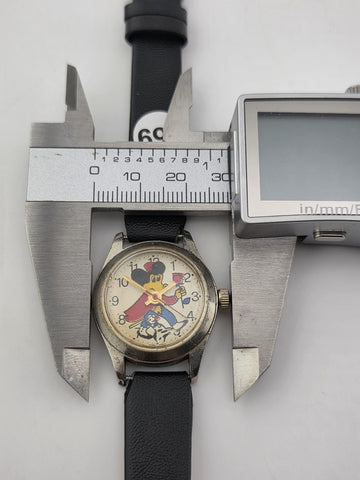 Antique 1950's Mickey Mouse Hong Kong Mechanical Watch Cartoon Dial. 28 mm Works