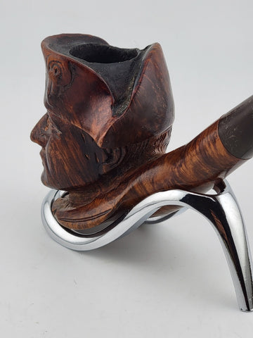Vintage Collectible Hand Carved Napoleon Bonaparte Solid Wood Bruyere Pipe.