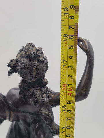 Auguste Moreau Diane Art Nouveau Bronze Dancing Woman Sculpture French C1900