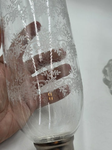 Rare Antique Beautiful Baccarat France Dolphin Form Candlestick Signed. 24 Inch.